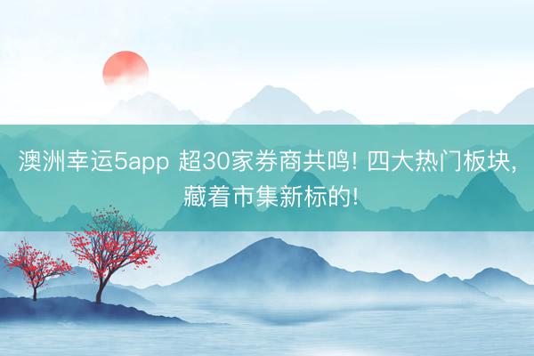 澳洲幸运5app 超30家券商共鸣! 四大热门板块， 藏着市集新标的!